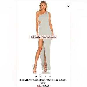 Atoir Time Stands Still One-Shoulder Sage Dress